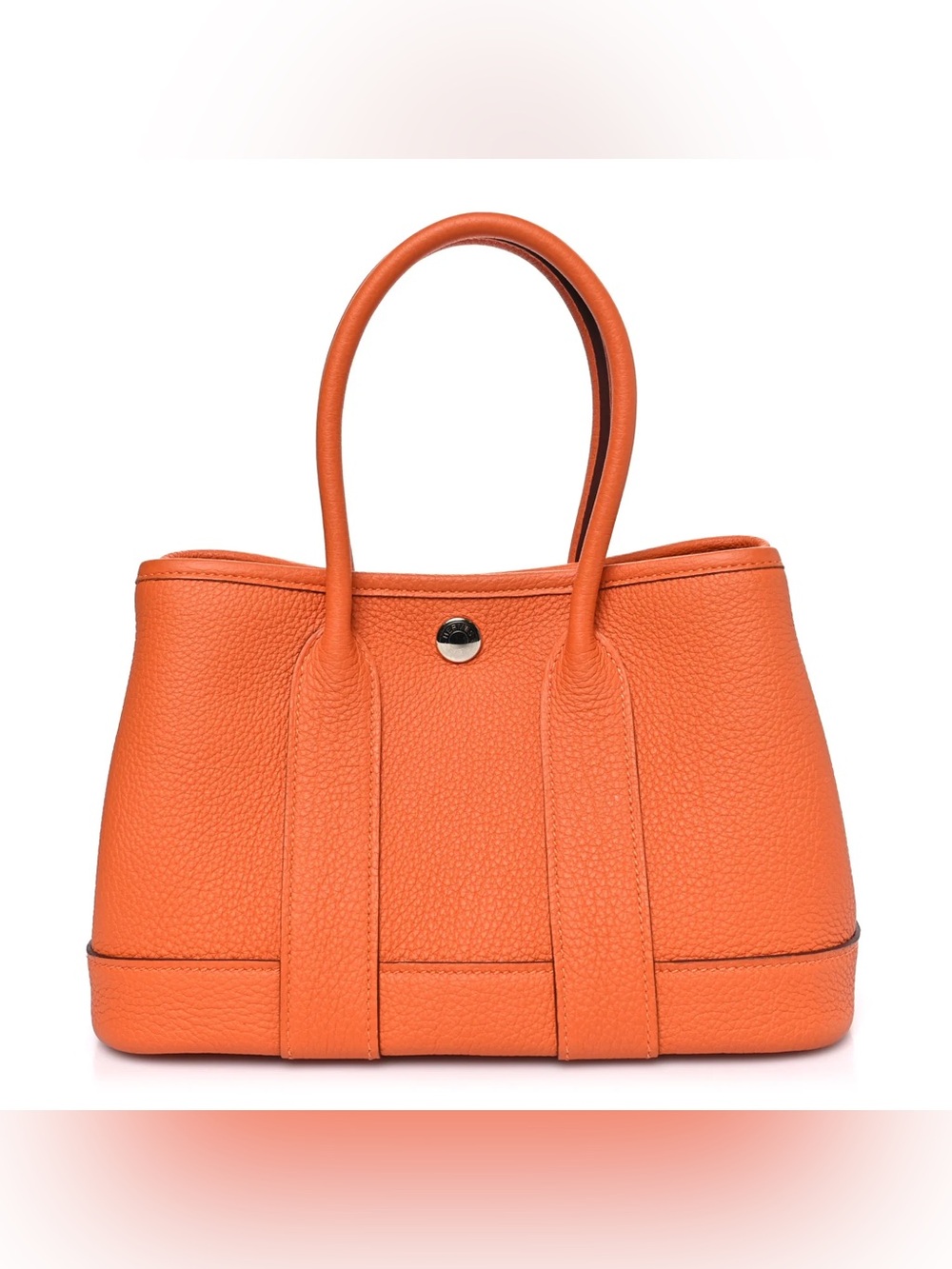 Garden Party Orange Pebbled Leather Tote